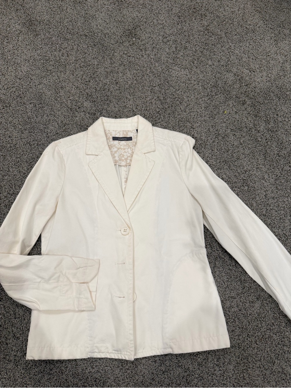 Women's Cream Single-Button denim Blazer Jacket
